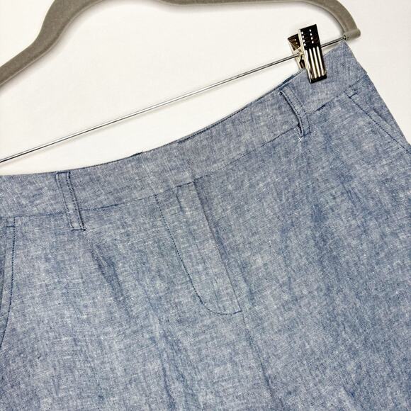 Boden Linen Cotton Blend 6" Classic Blue Short Womens Size 6 Slash Pockets - Picture 3 of 10
